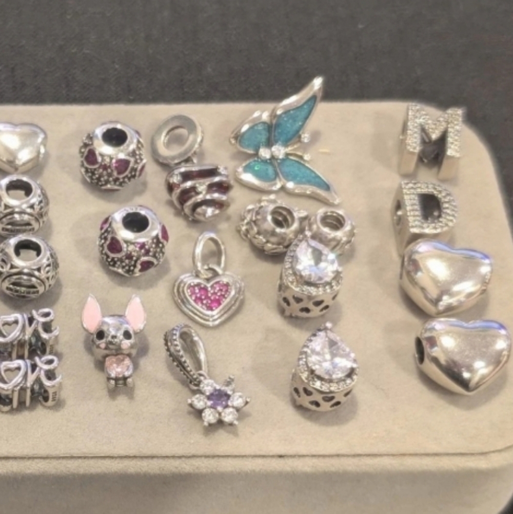 Pandora Bracelet & Mixed Charm Bundle -43pc Lot - Picture 5 of 11